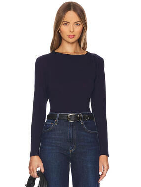 Revolve Bobi long sleeve navy top size S NWT